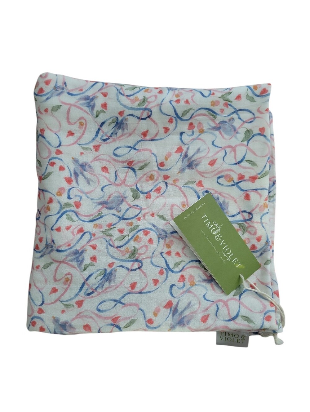 NWT TIMO & VIOLET Songbird Shawl Multi-Color Organic Cotton Baby Blanket